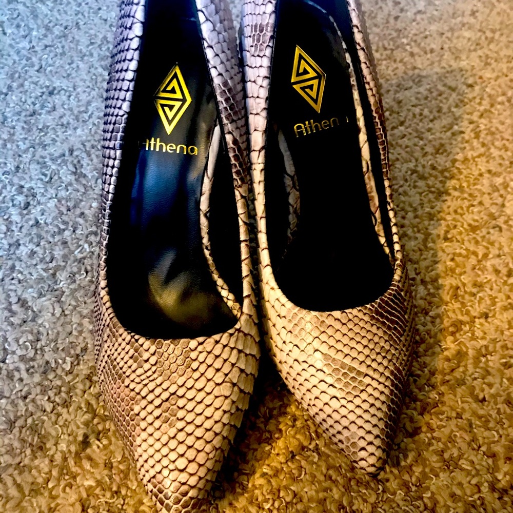Athena Snakeskin Heels!
